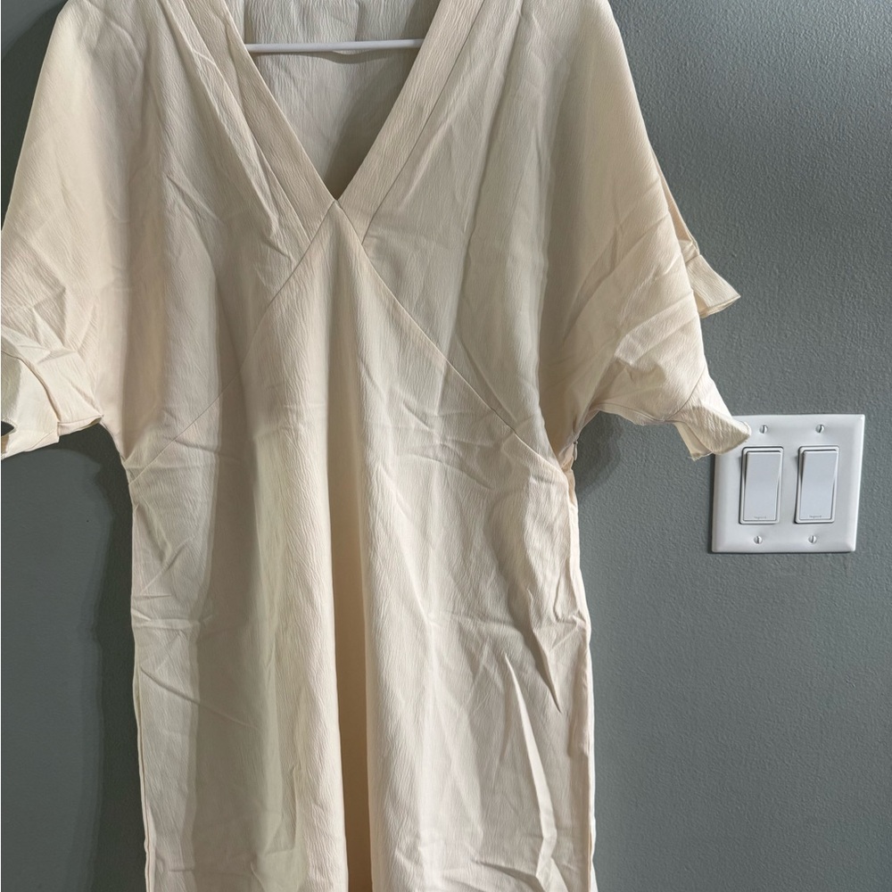 Cupshe Cream V-Neck Ruffle Dress - Picture 3 of 6